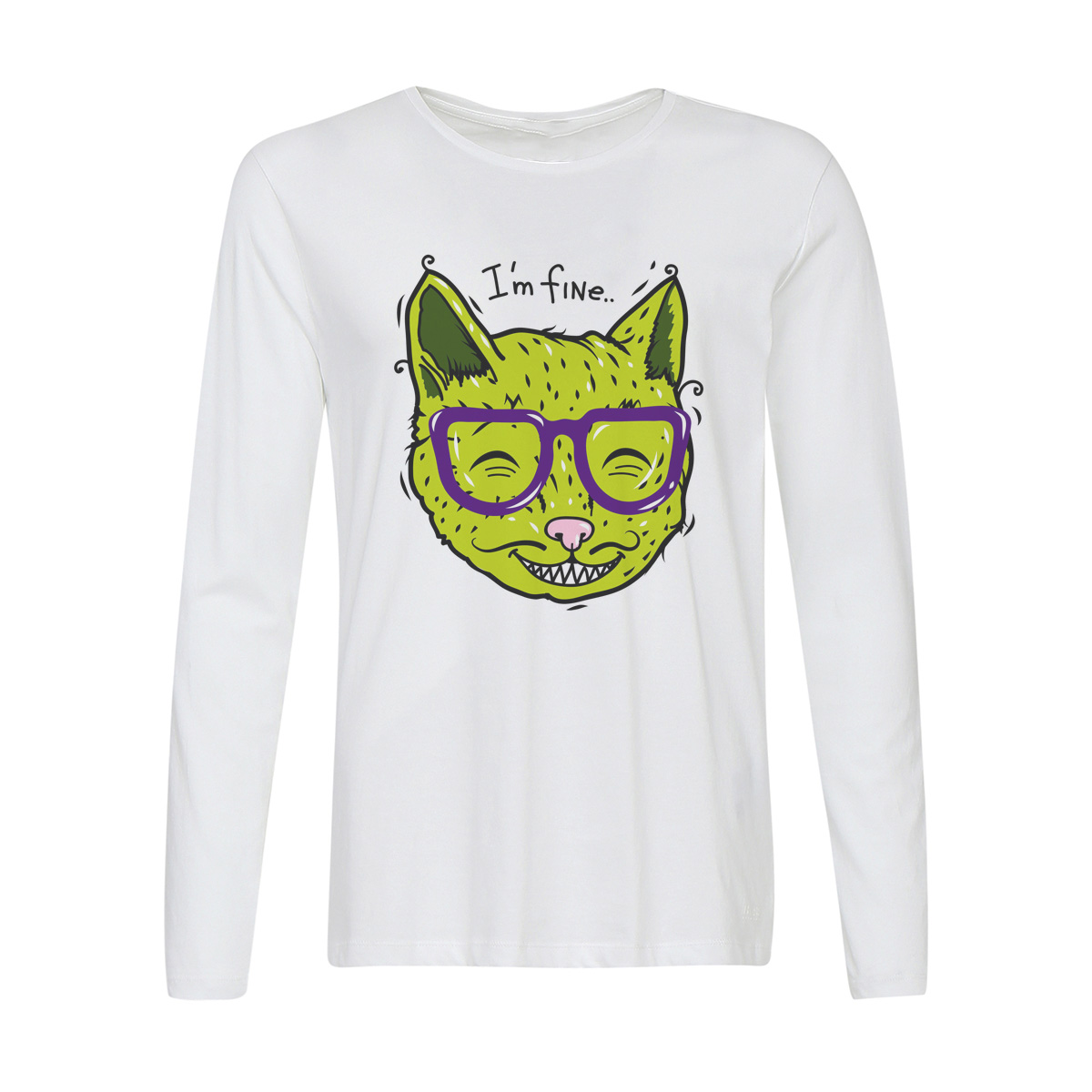 

Лонгслив CoolPodarok Прикол.Зеленый кот, Белый, w0151398