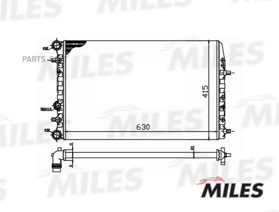 

MILES Радиатор охлаждения VAG POLO / FABIA 1.2-2.0/1.4TD/1.9TD 99-09