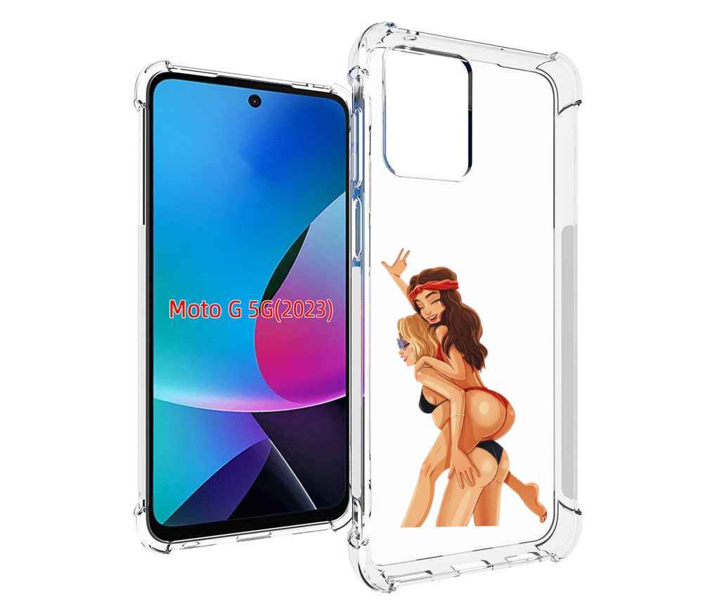 Чехол MyPads две-подружки-в-купальниках женский для MOTO G 5G 2023