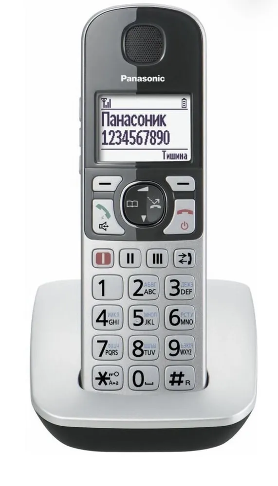 

Радиотелефон PANASONIC KX-TGE510 RUS, серебристый, KX-TGE510
