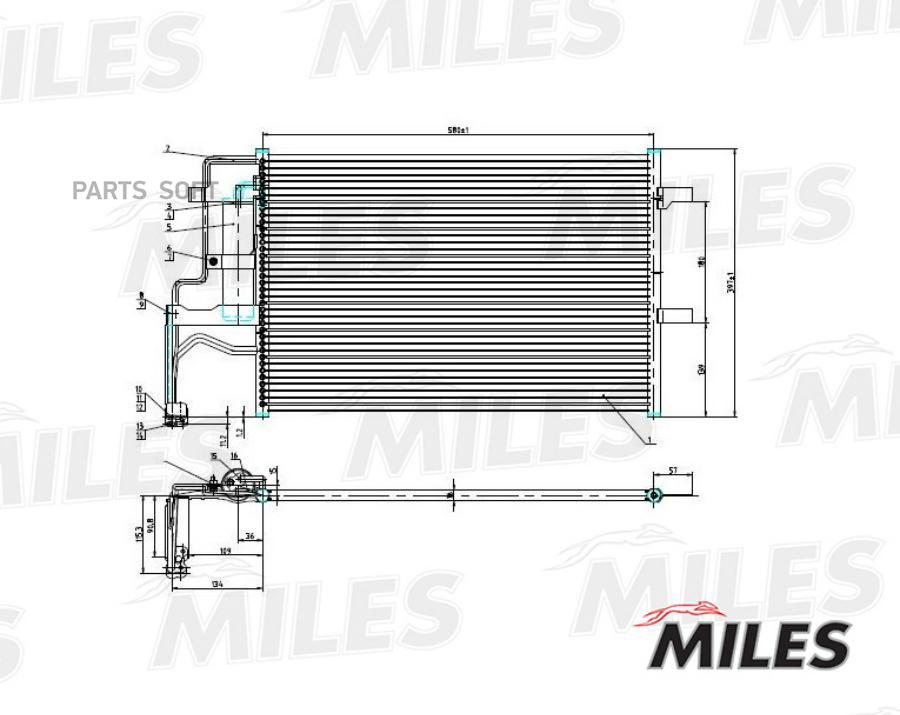 MILES Радиатор кондиционера MAZDA 3 1.6/2.0 03-