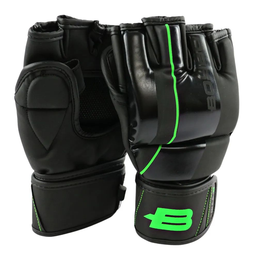 Перчатки для ММА Boybo B-series, черно-зеленые (р. M)