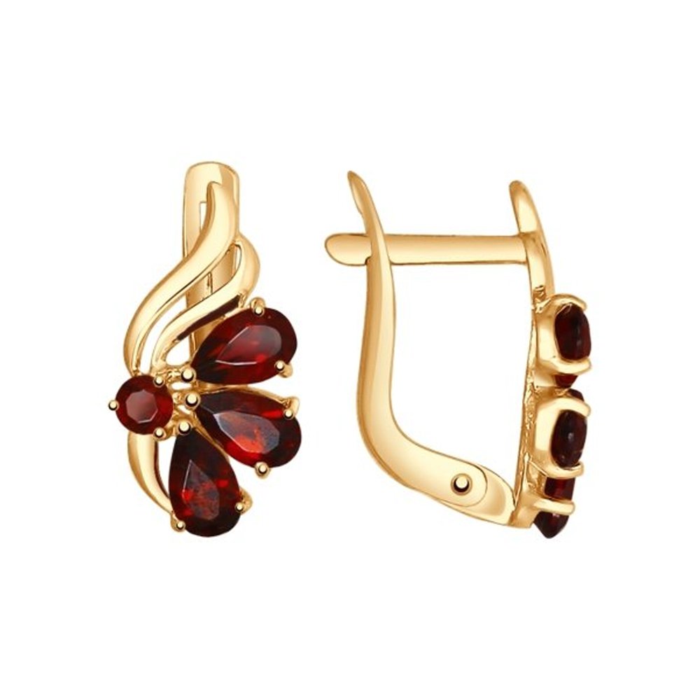 

Серьги из красного золота ЯХОНТ Золотой 141982, гранат, 141982