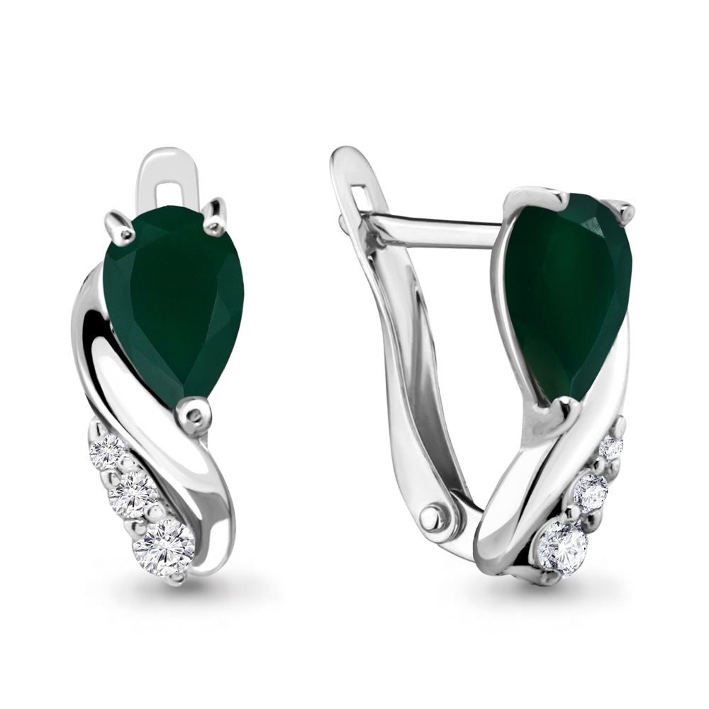 

Серьги из серебра ЯХОНТ Золотой 142695, агат/фианит, 142695