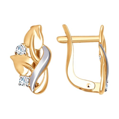 

Серьги из красного золота ЯХОНТ Золотой 142820, фианит, 142820