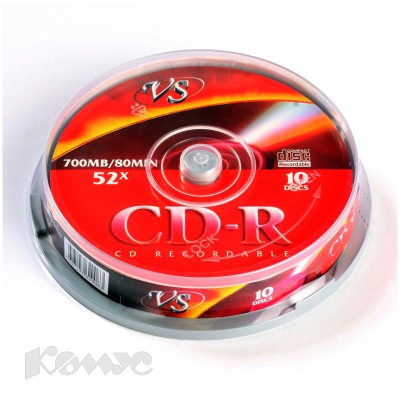 фото Диск vs cd-r 700 mb ink printable cake box 10 шт