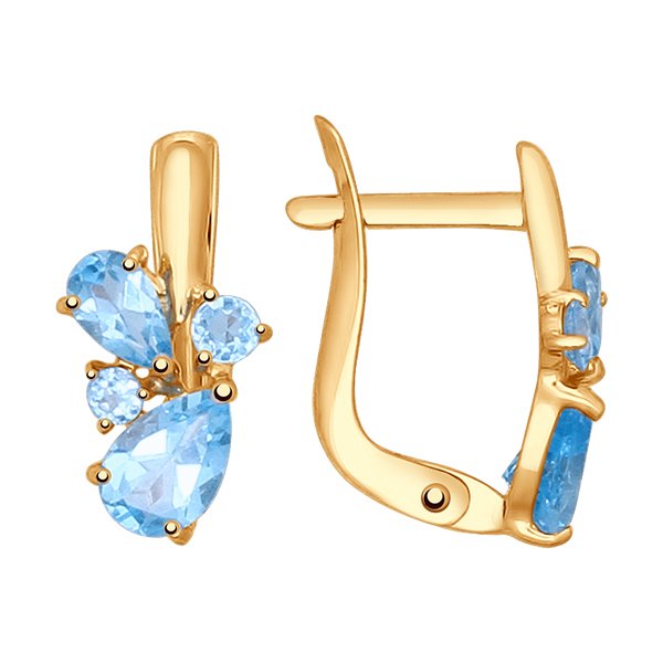 

Серьги из красного золота ЯХОНТ Золотой 143292, топаз, 143292