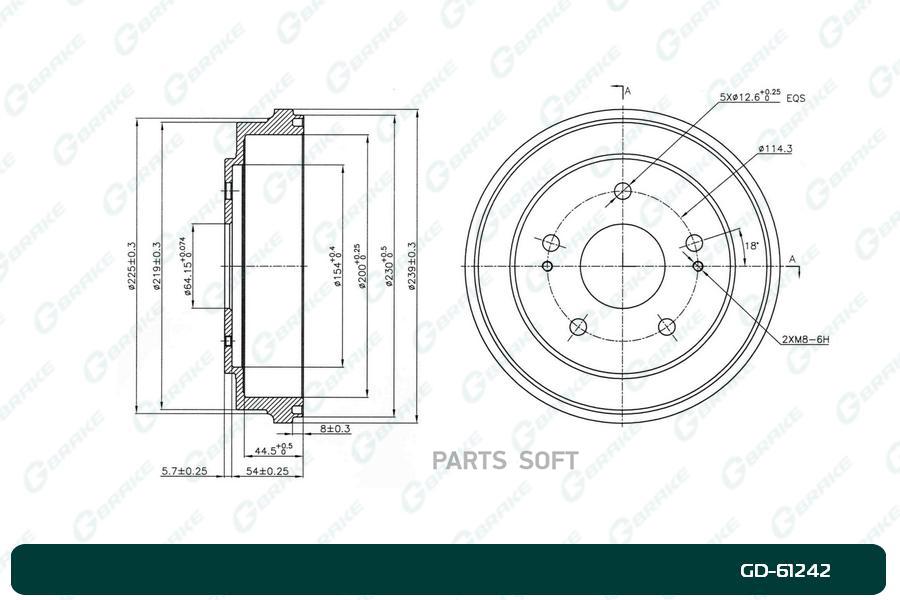 

G-BRAKE Барабан тормозной G-brake GD-61242