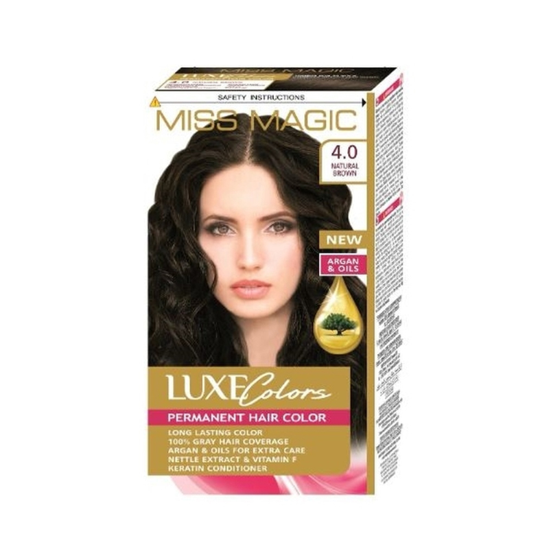 фото Краска для волос miss magic luxe colors 4.0 натуральный коричневый 108 мл