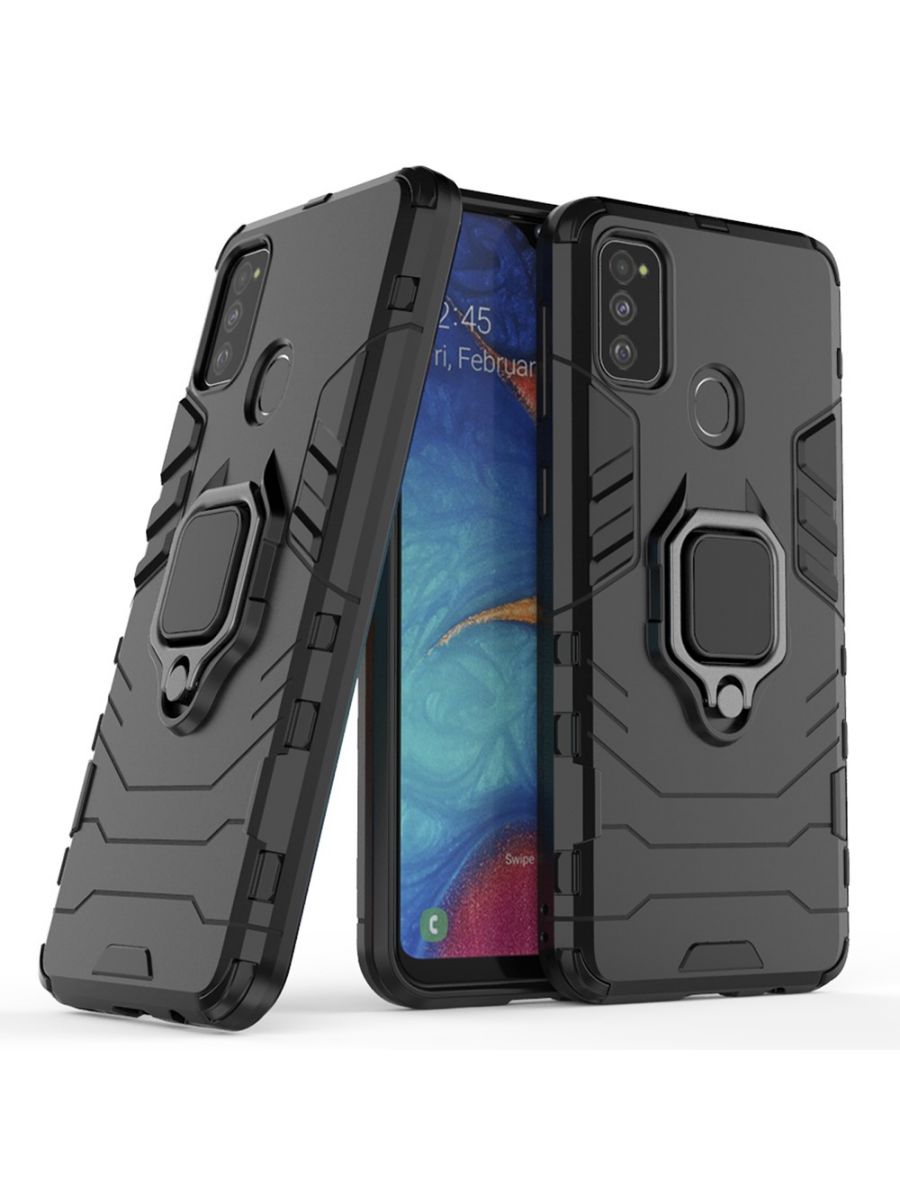 

Brodef Ring Противоударный чехол с кольцом для Samsung Galaxy M30s/Galaxy M21 черный