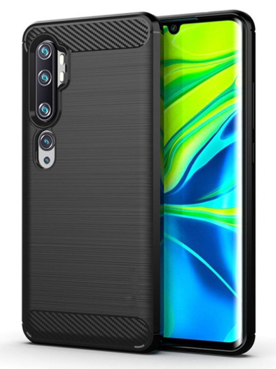 

Brodef Carbon Силиконовый чехол для Xiaomi Mi Note 10 Черный