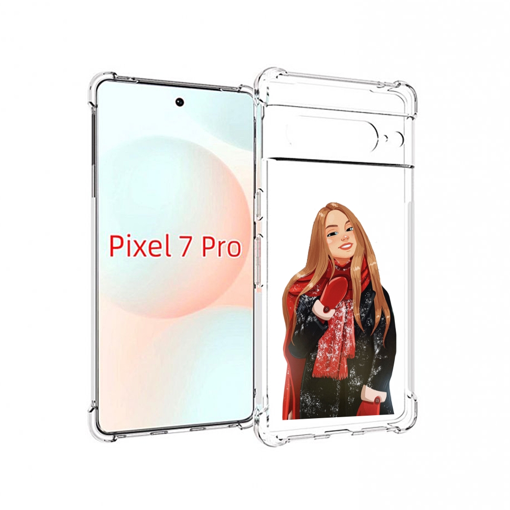 

Чехол Mypads Новогодний-Зимний-Арт Женский Для Google Pixel 7 Pro, Прозрачный, Tocco