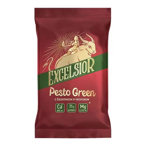 Сыр полутвердый Excelsior Pesto Green базилик-чеснок 45% БЗМЖ