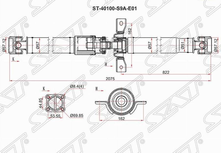 

SAT Вал карданный HONDA CR-V RD4/RD5/RD6/RD7/RD8/RD9 02-06