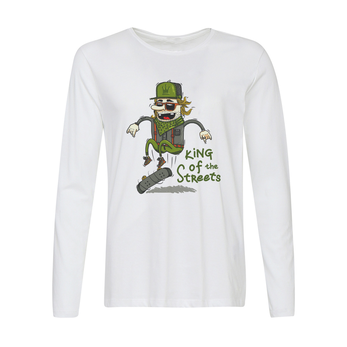 

Лонгслив CoolPodarok Прикол. King of the streets, Белый, w0151498