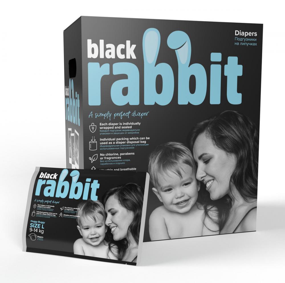 фото Подгузники на липучках black rabbit 9-14 кг l 32 штуки