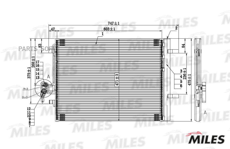 

MILES Радиатор кондиционера FORD S-MAX 2.0/2.5 06-