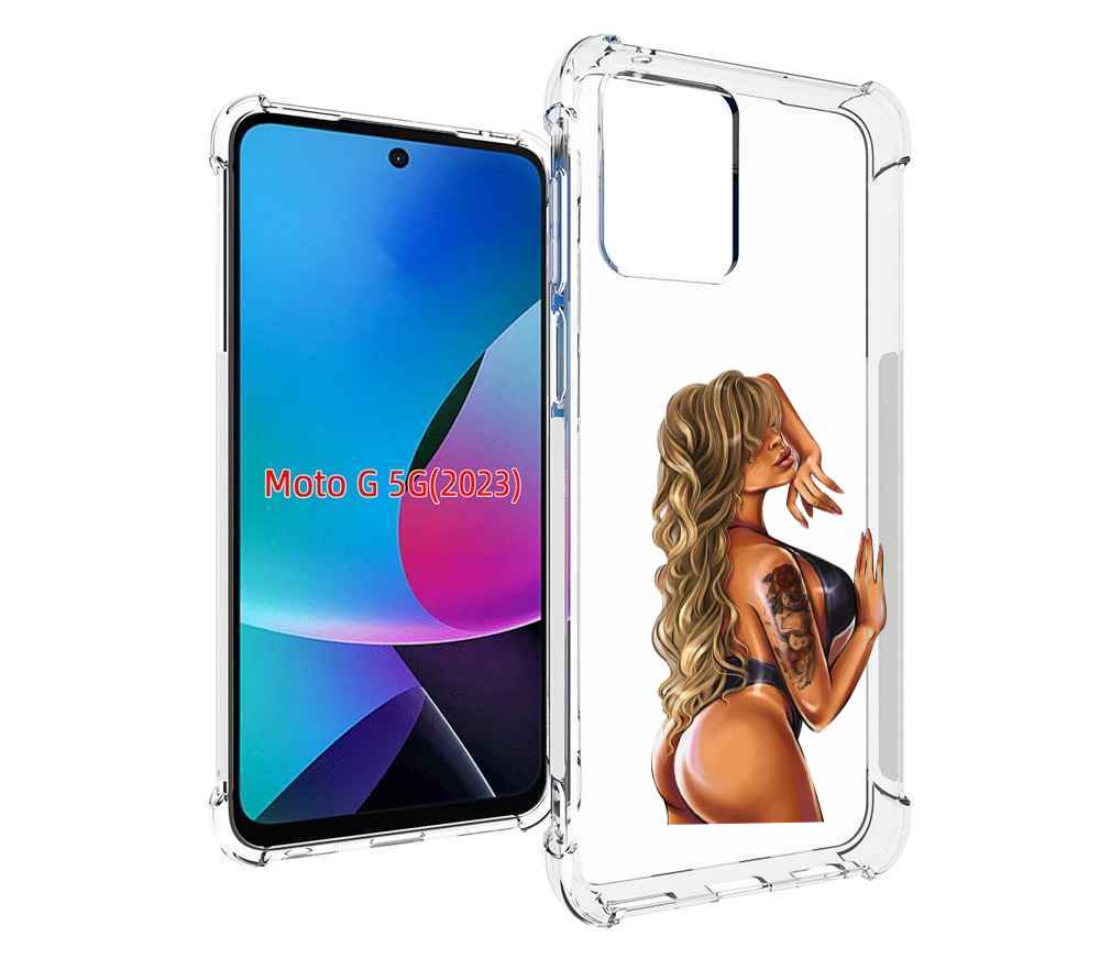 

Чехол MyPads девушка-в-черном-кожаном-купальнике женский для MOTO G 5G 2023, Tocco