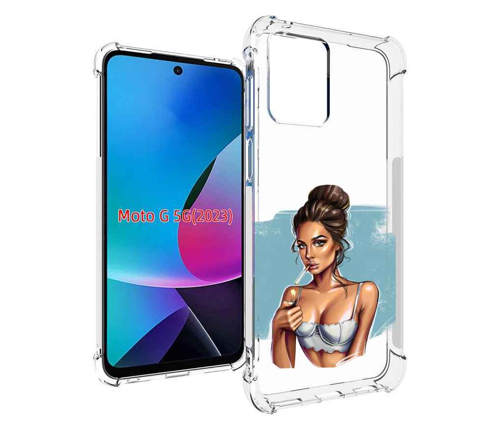 

Чехол MyPads девушка-с-зажигалкой для MOTO G 5G 2023, Tocco