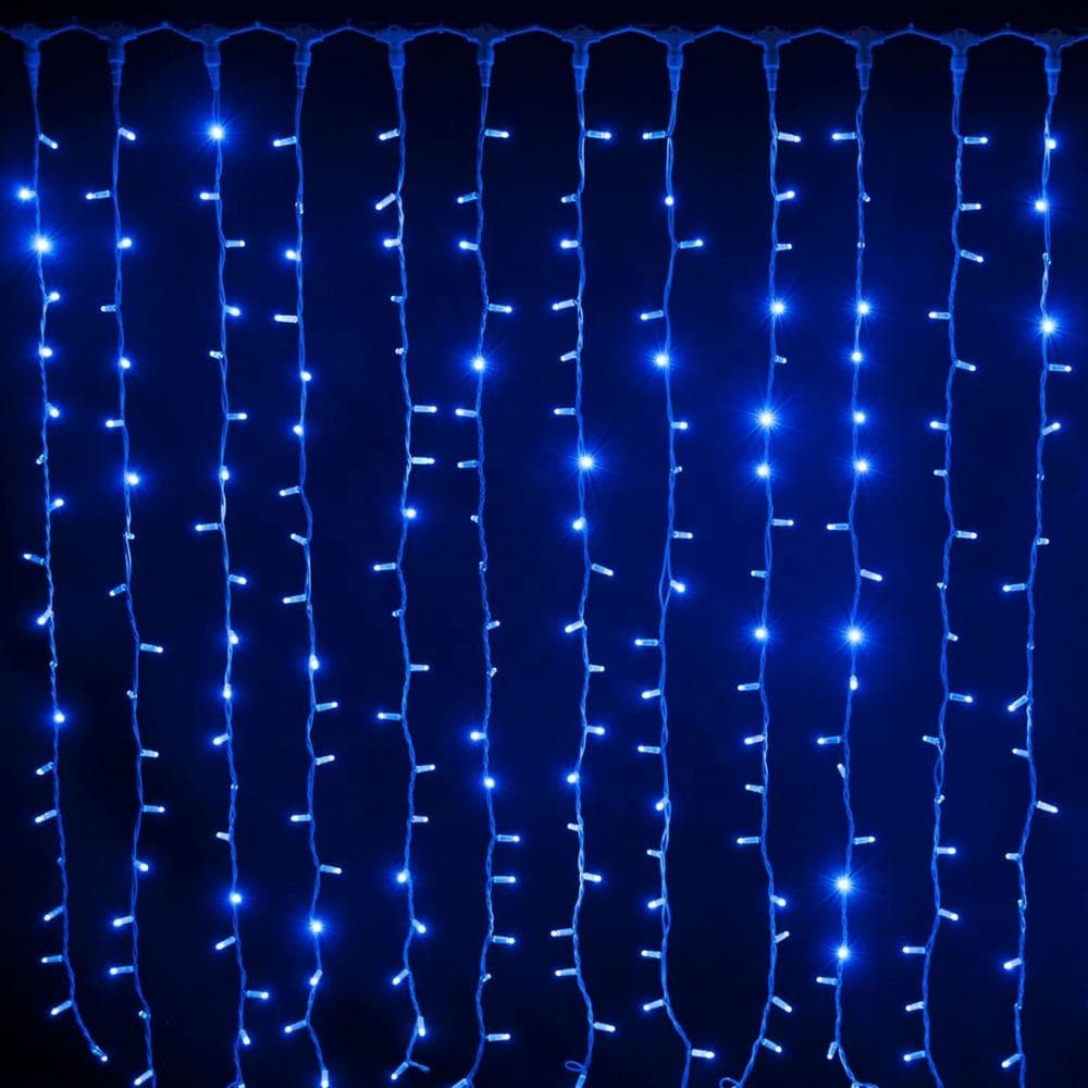 Световой занавес Ripoma 160 LED 1,5x1,5 м синий
