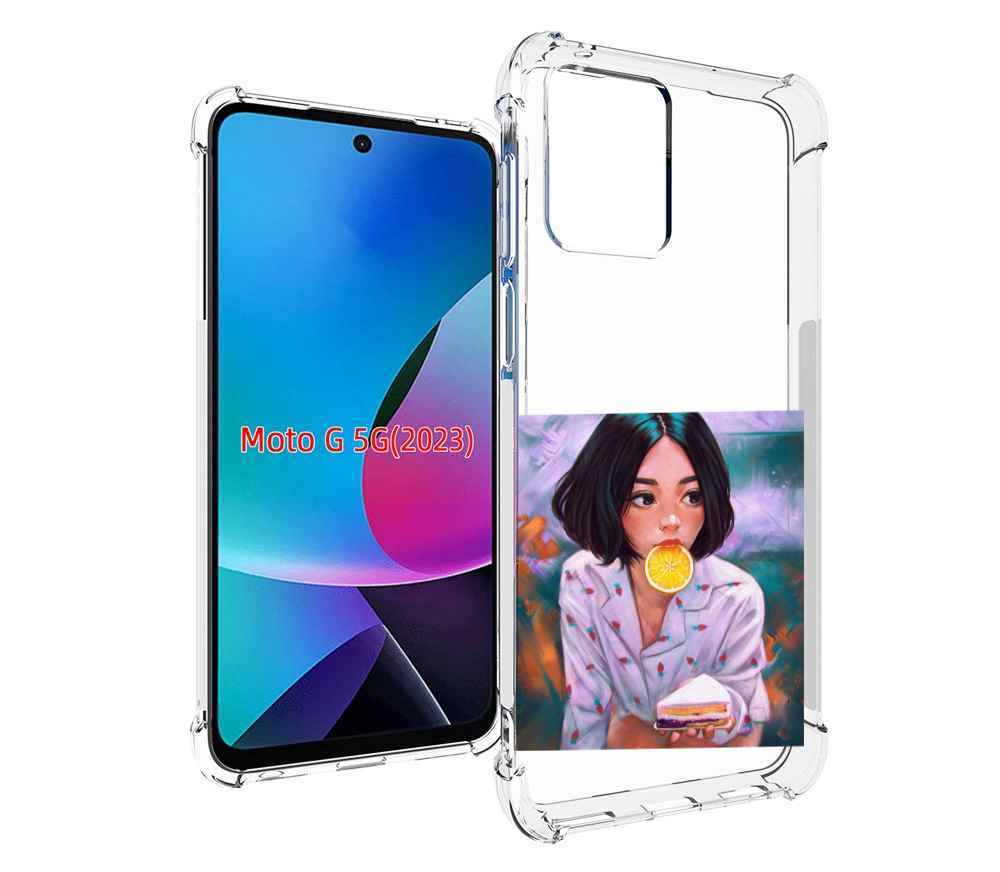 

Чехол MyPads девушка-с-чизкейком женский для MOTO G 5G 2023, Tocco