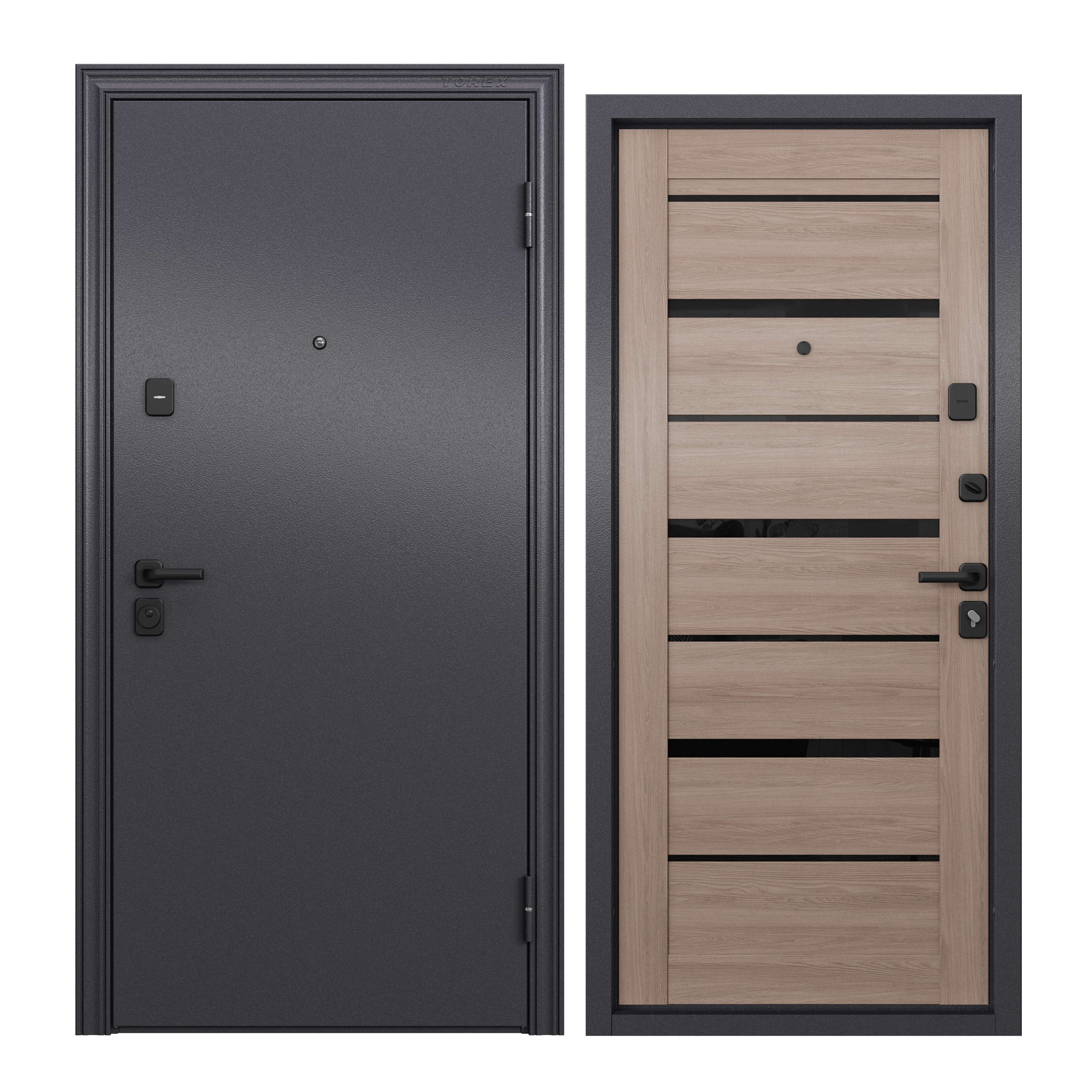 

Дверь входная Torex для квартиры металлическая Flat-L 860х2050 правая, черный/коричневый, Flat-L