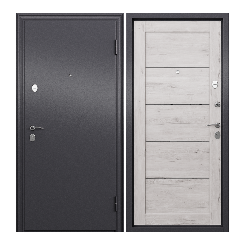 фото Дверь входная torex для квартиры металлическая flat-l 860х2050 правая, черный/светло-серый torex стальные двери