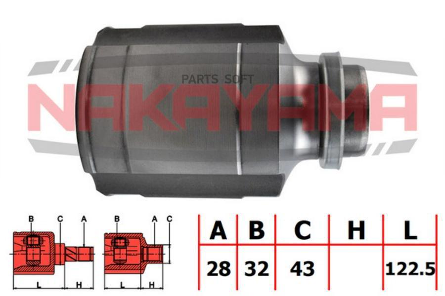 

Nj7776Ny_Шрус Внутр. Правый К-Кт Маzdа 6 (Gн) 08-13 (28Х32Х122.5Х43) NAKAYAMA nj7776ny