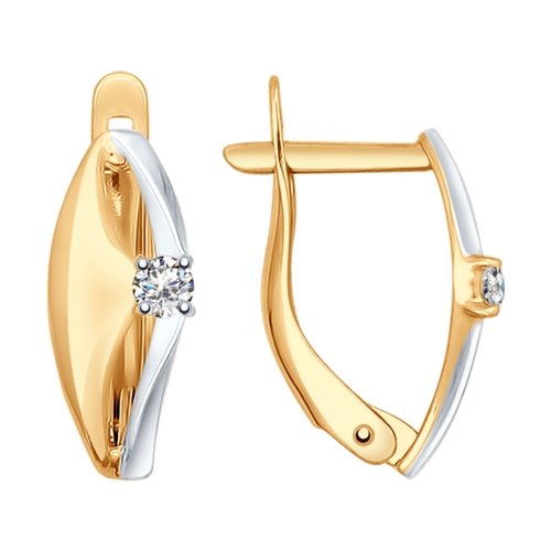 

Серьги из красного золота с фианитом Яхонт Ювелирный 145034, 145034