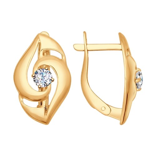 

Серьги из серебра ЯХОНТ Золотой 145137, фианит, 145137