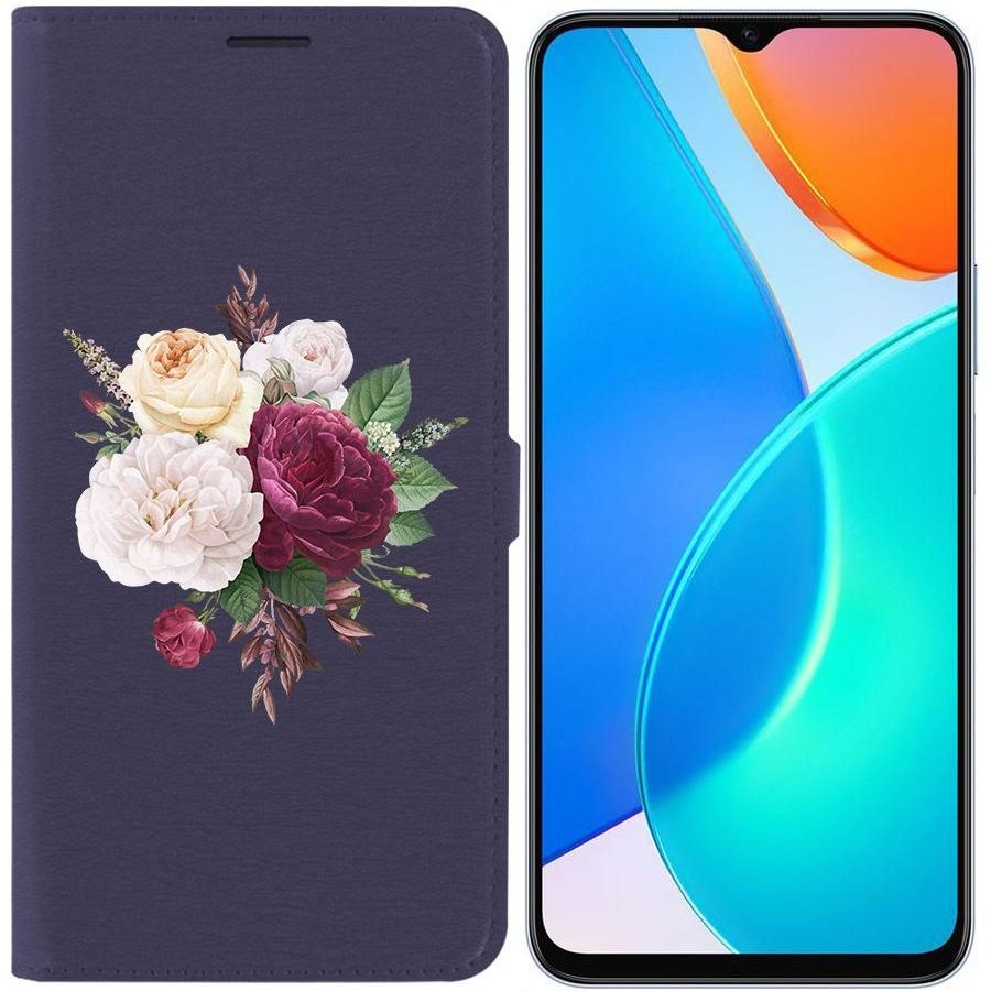 

Чехол-книжка Eco Book для Honor X6 Цветочная композиция, Синий