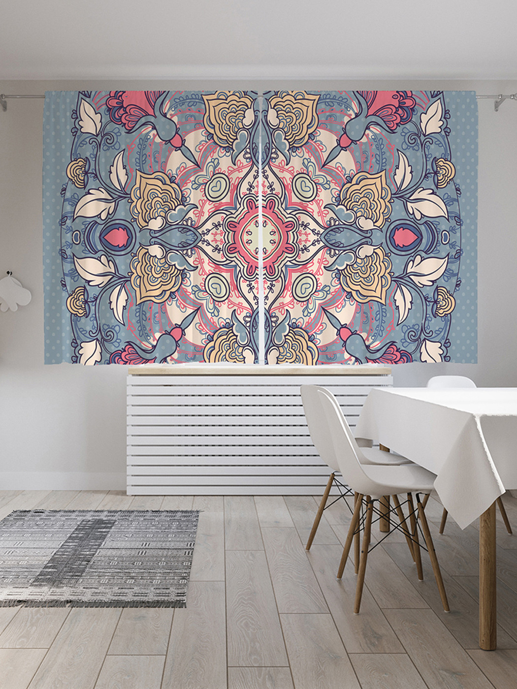 

Шторы с фотопечатью JoyArty "Цветочная страна" из сатена, 290х180 см