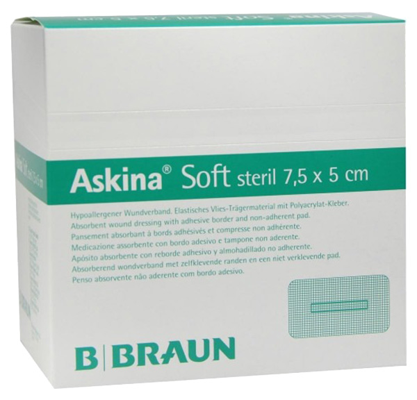 Послеоперационная повязка стерильная Askina Soft 7, 5 x 5 см, B.Braun, белый  - купить