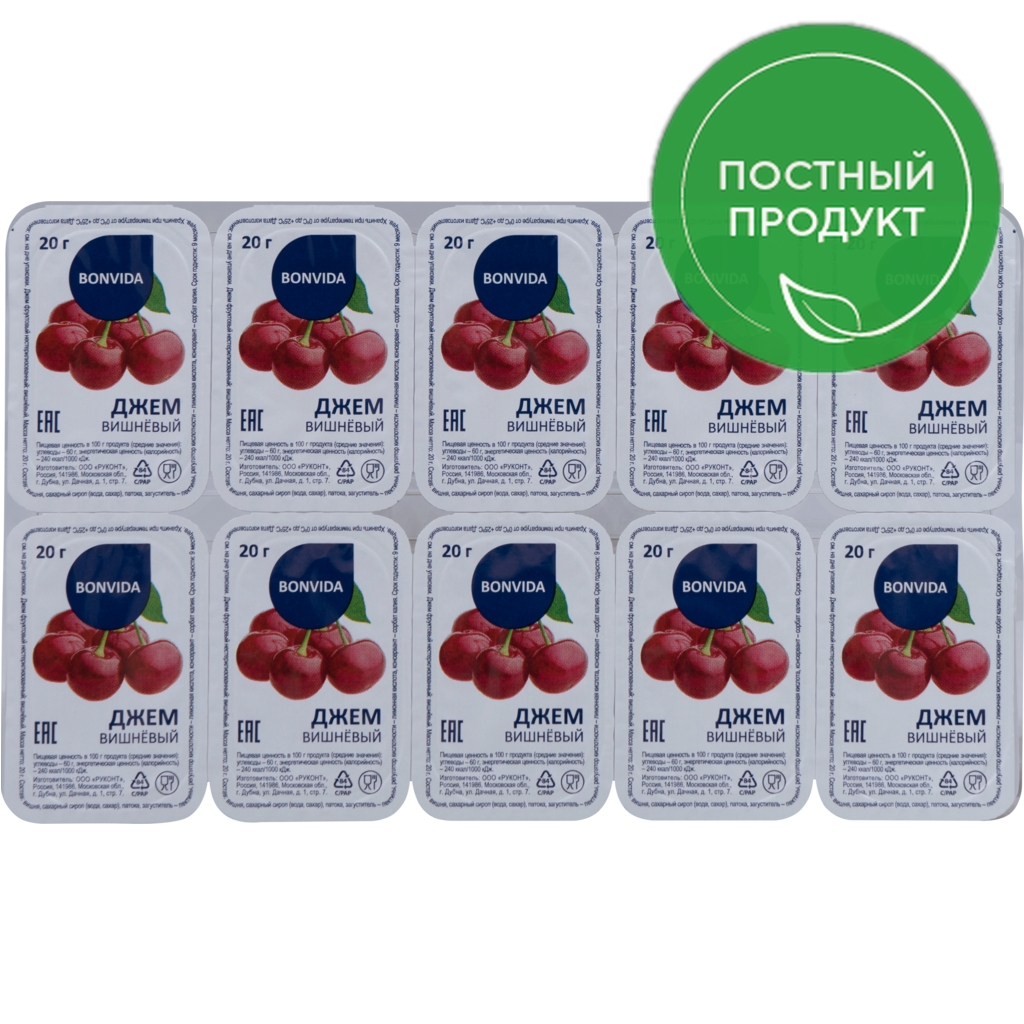 

Джем Bonvida вишня 20 г х 10 шт