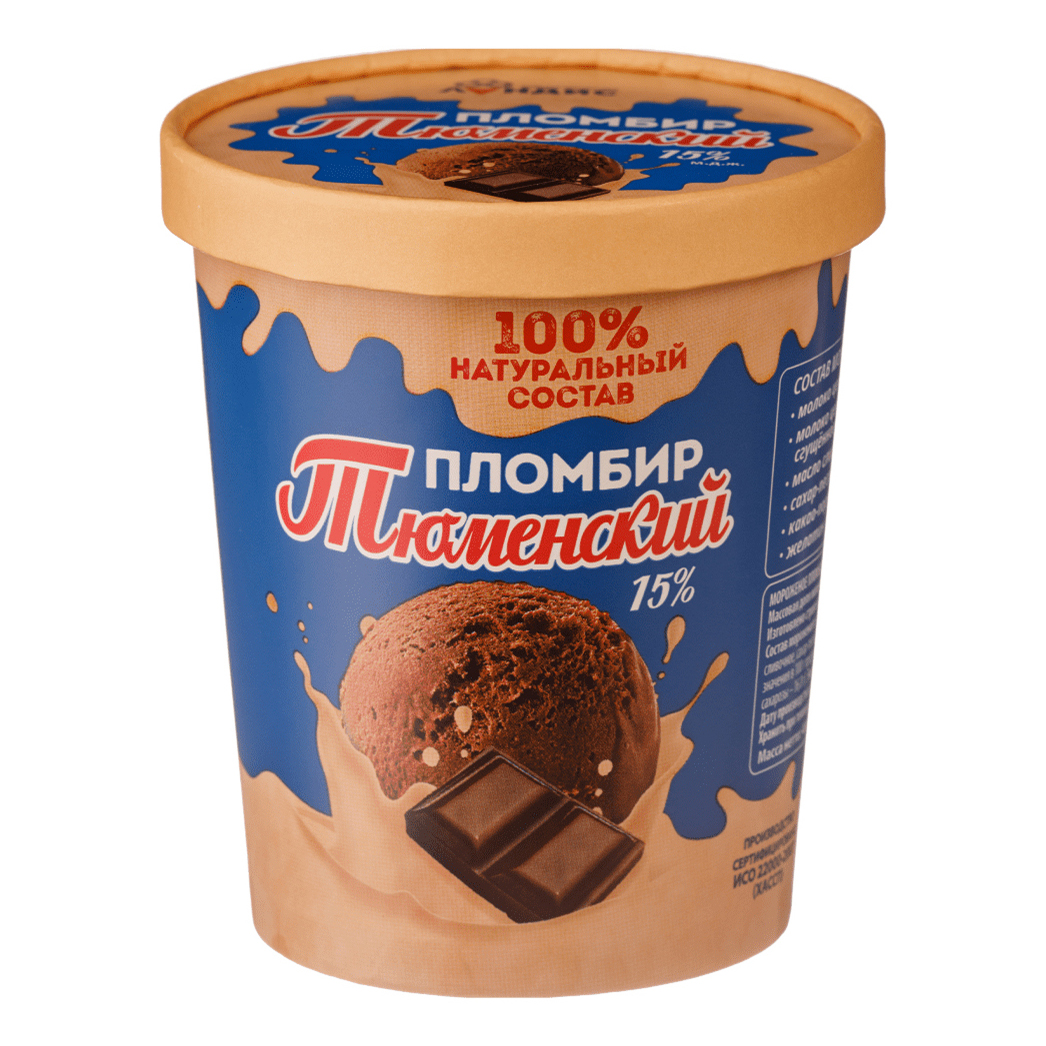 Мороженое пломбир Тюменский Пломбир шоколадное 15% 400 г