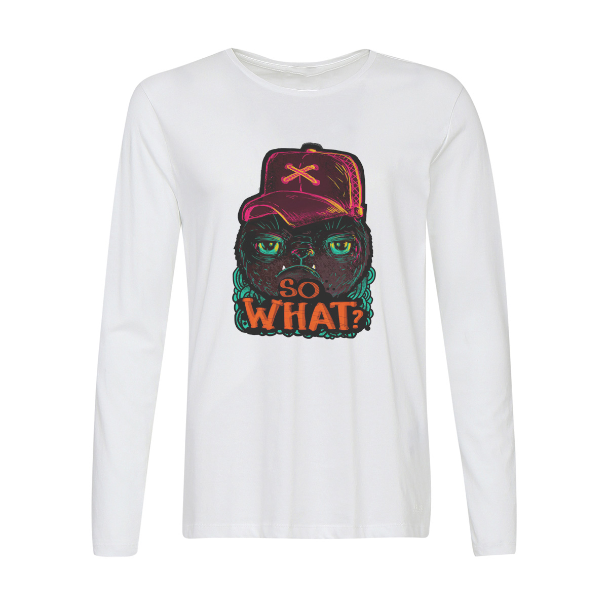 

Лонгслив CoolPodarok Прикол. Стикер so what, Белый, w0151581