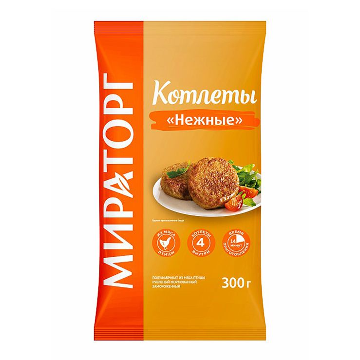 

Котлеты куриные Мираторг Нежные замороженные 300 г