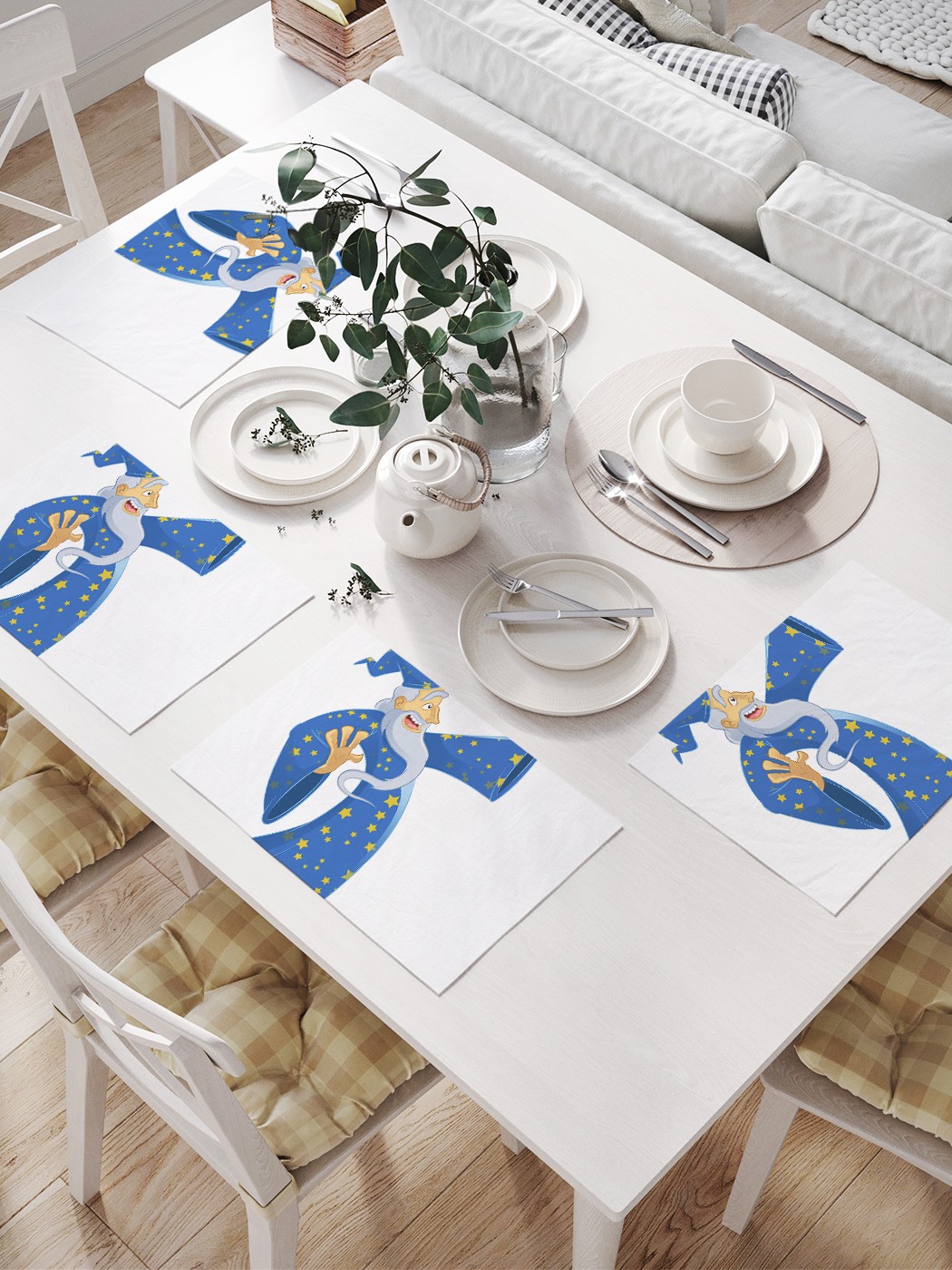 

Комплект салфеток JoyArty "Волшебник звездочет" для сервировки стола (32х46 см, 4 шт.), Волшебник звездочет