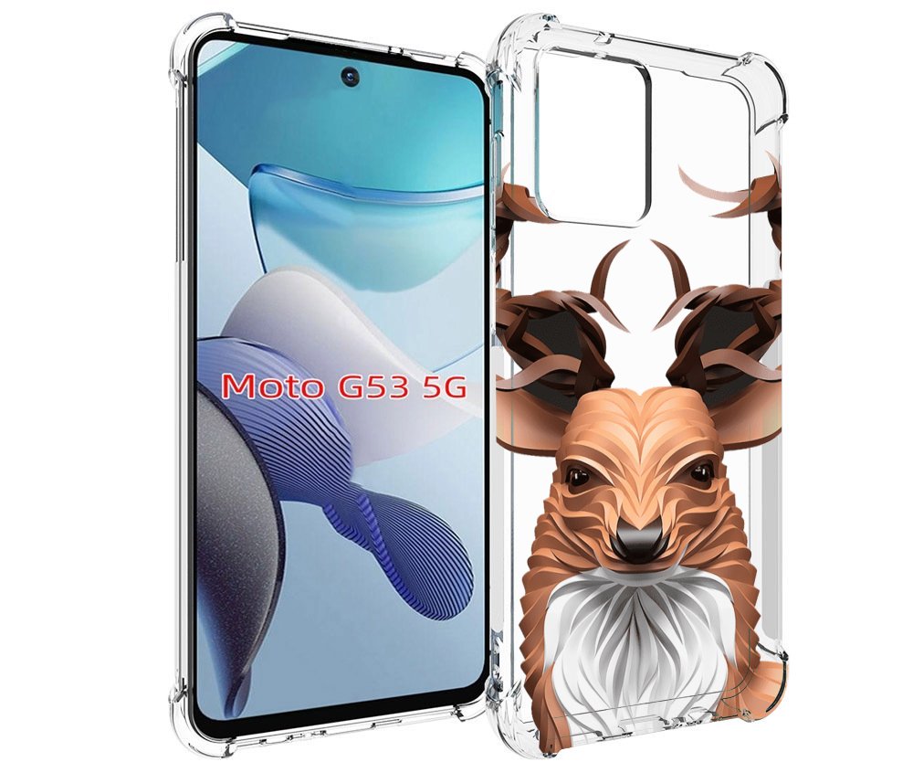 фото Чехол бампер mypads 3d-олень для motorola moto g53 противоударный