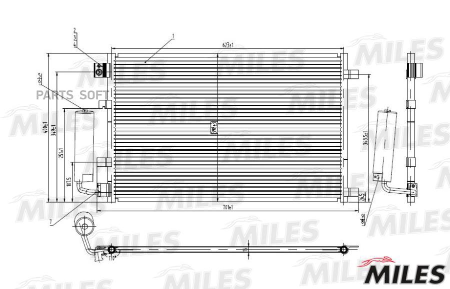 

MILES Радиатор кондиционера NISSAN QASHQAI 2.0 07-