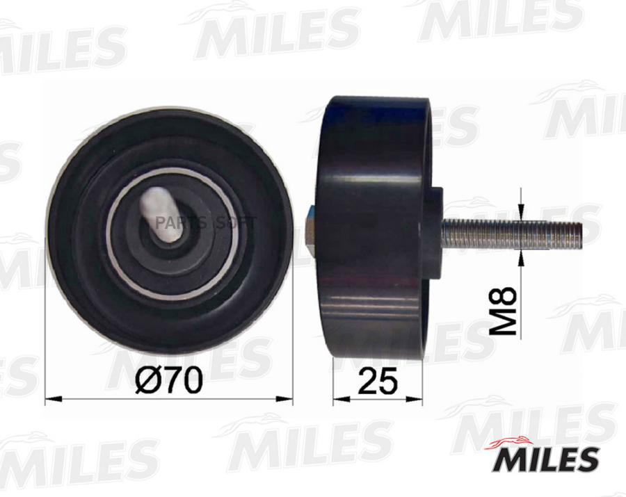 

MILES Ролик ремня приводного MAZDA 3/6/CX-7 1.8-2.5 02-