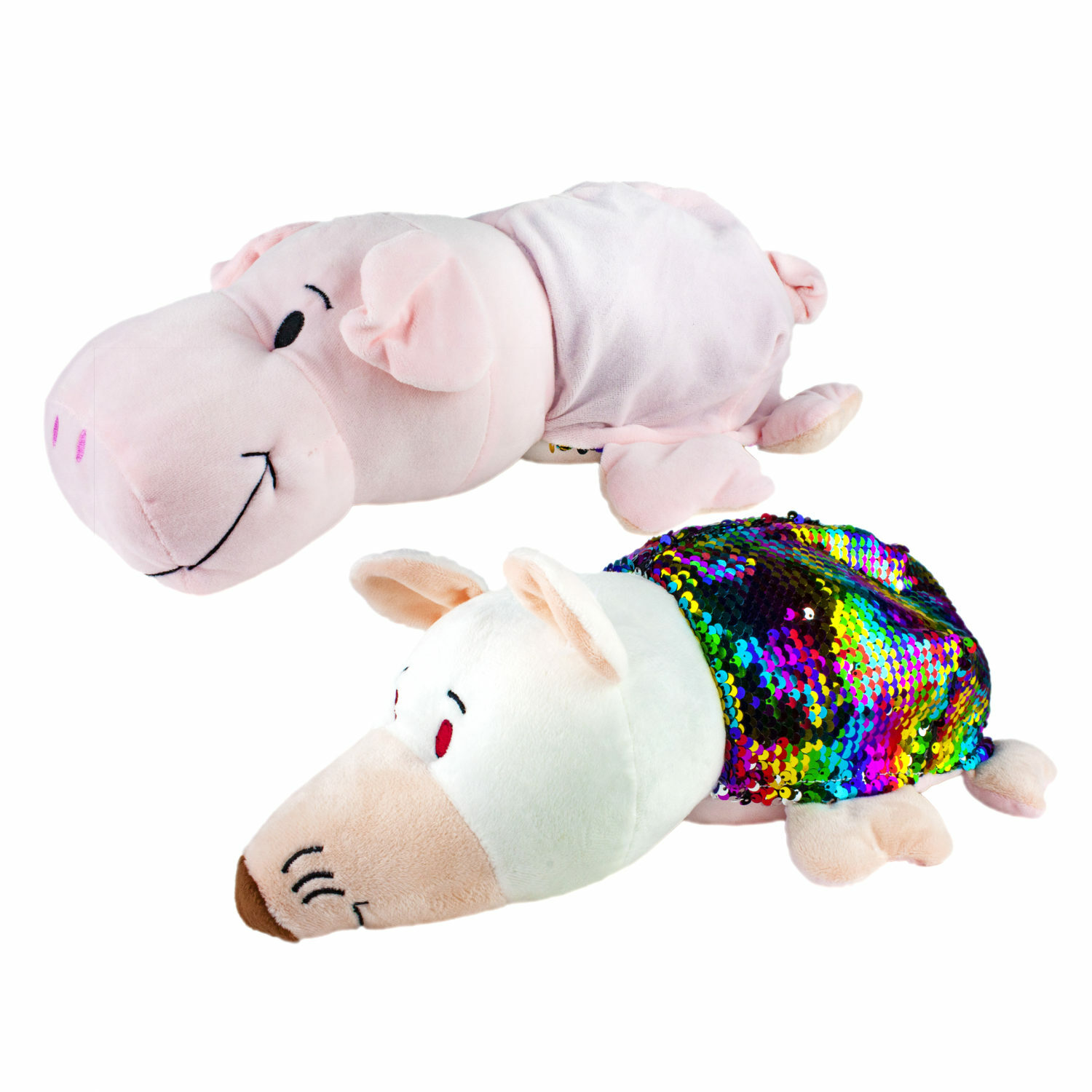 

Игрушка-вывернушка 1Toy Символы года 35 см розовый/белый