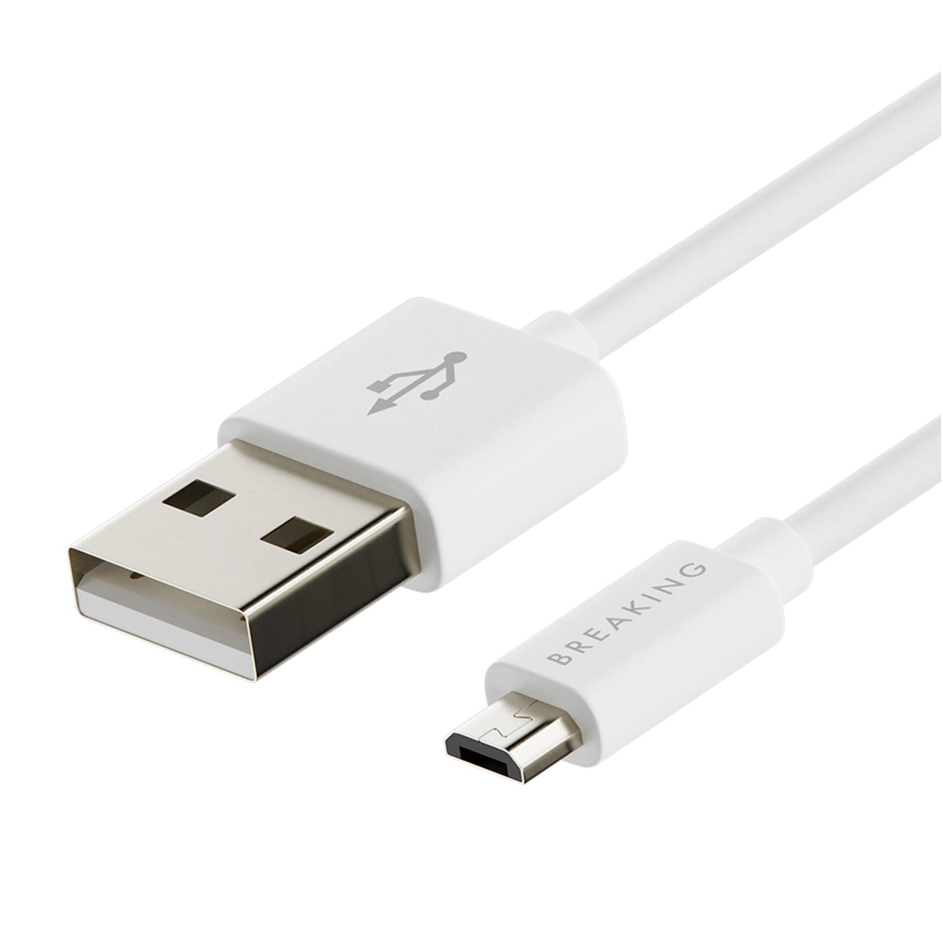 Кабель Breaking Classic USB - Micro USB 1m. 2.4A (Белый)