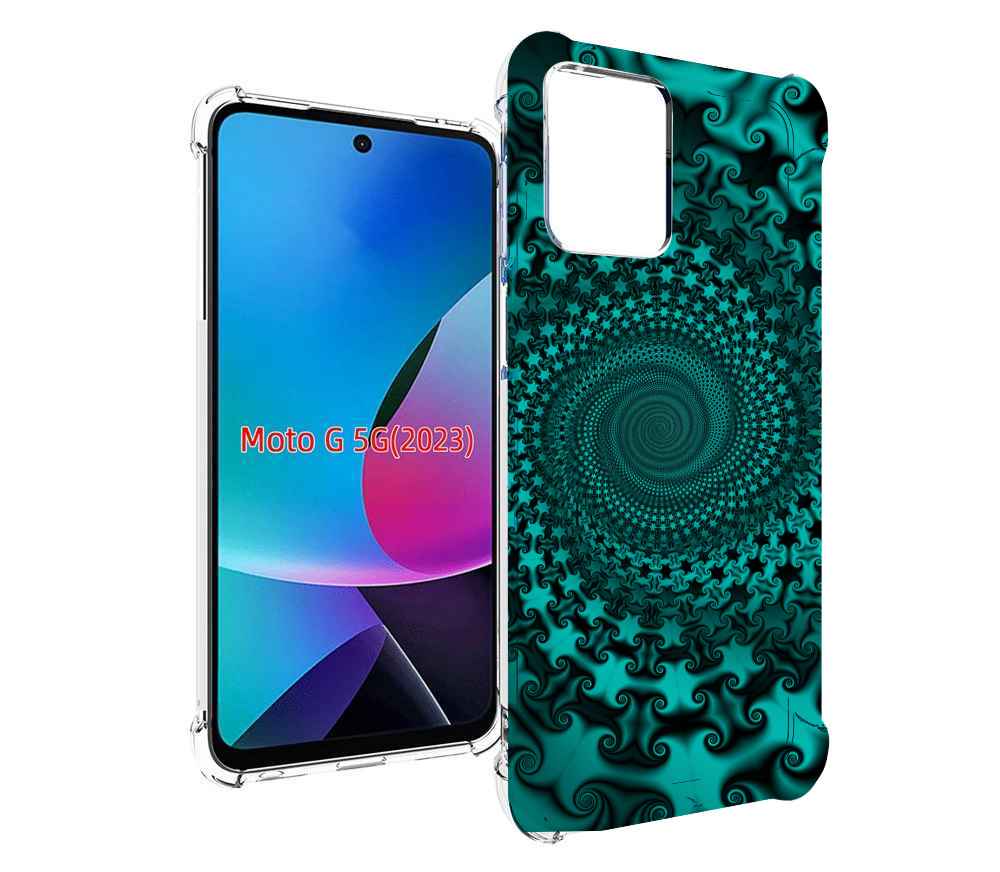 

Чехол MyPads зеленый-гипноз для MOTO G 5G 2023, Tocco