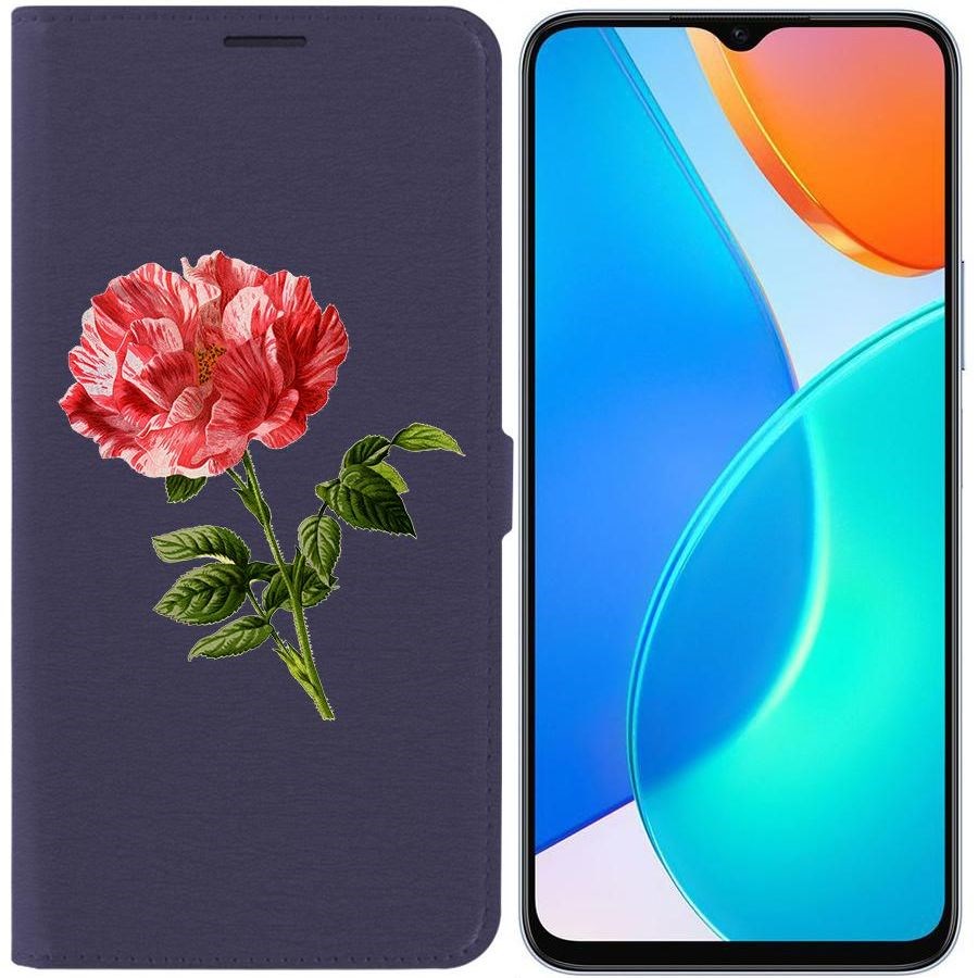

Чехол-книжка Eco Book для Honor X6 Рисованная роза, Синий