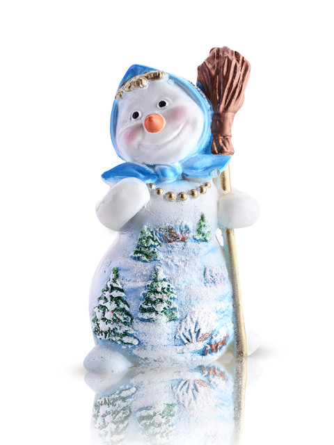 фото Свеча новогодняя "home dekor" снеговик с метлой,голубой, 8*6,5*14 см
