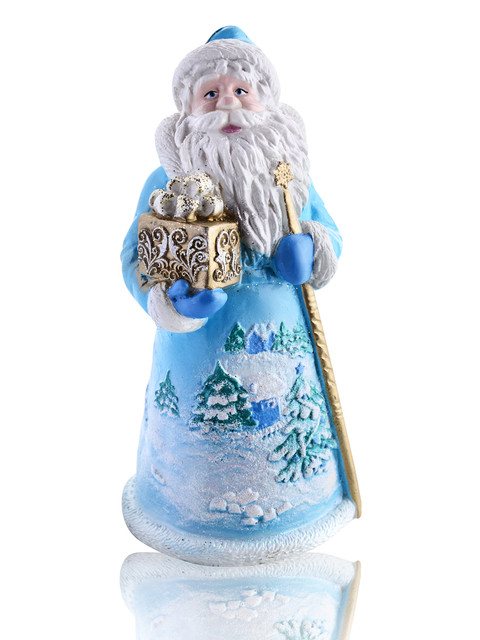 фото Свеча новогодняя "home dekor"дед мороз с подарком, синий, 9*9*19,5 см