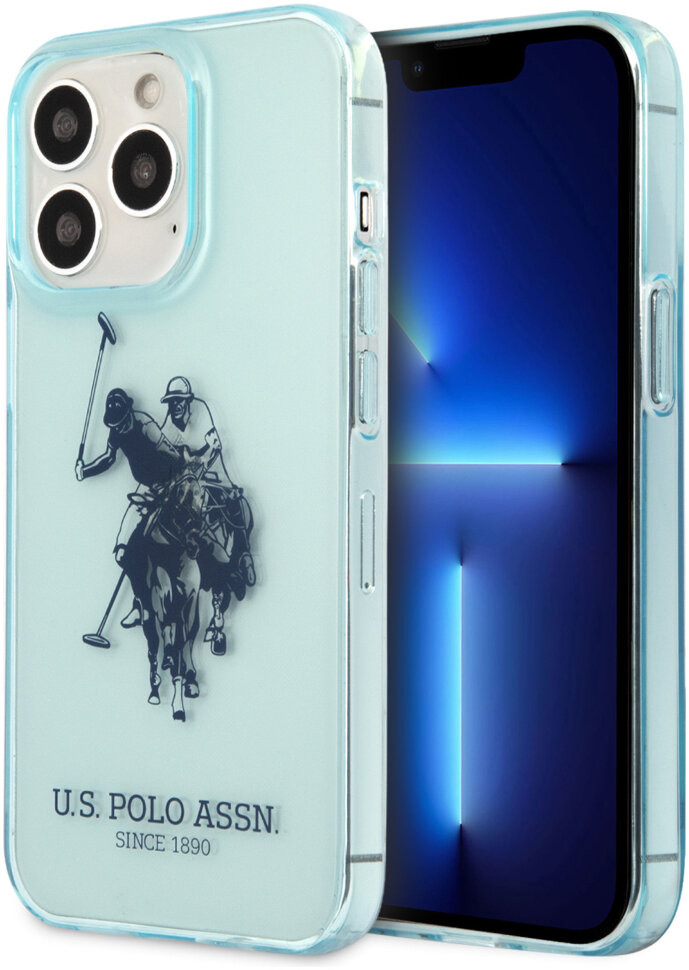 фото Чехол cg mobile u.s. polo assn. tpu fluo logo bigl horse hard для iphone 13 pro, голубой