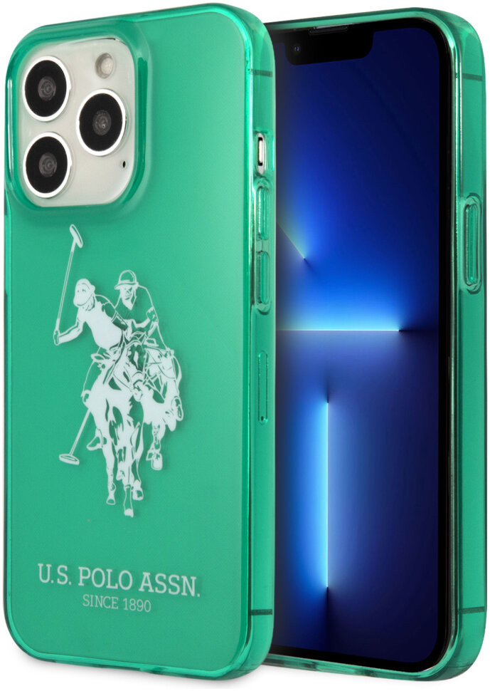 фото Чехол cg mobile u.s. polo assn. tpu fluo logo bigl horse hard для iphone 13 pro, зеленый