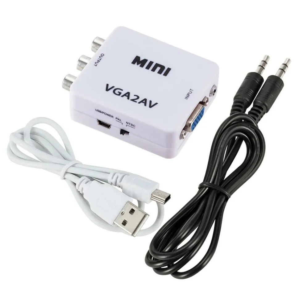 

Конвертер переходник из VGA в AV (VGA2AV) / белый